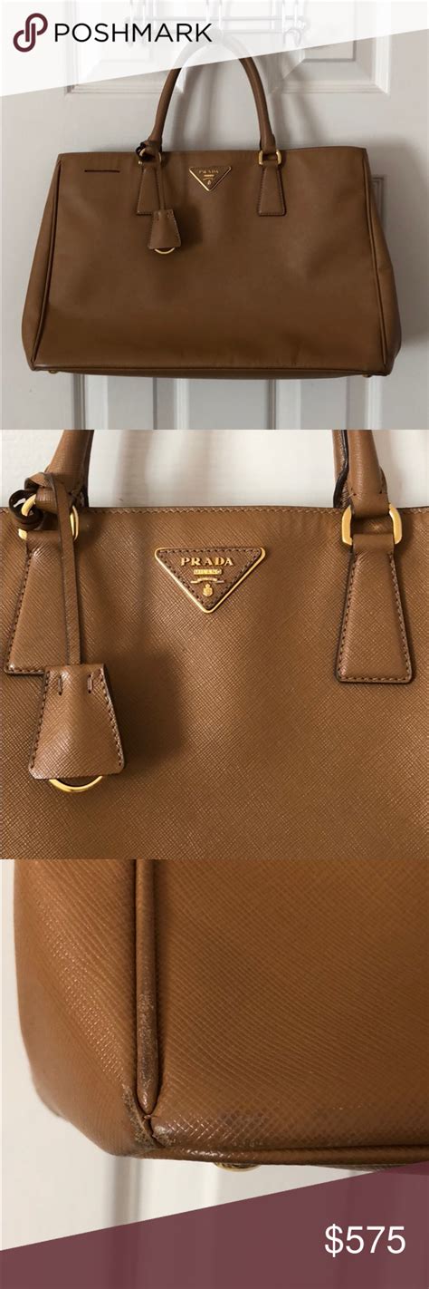 prada caramel saffiano tote|Caramel Large Saffiano Leather Bag .